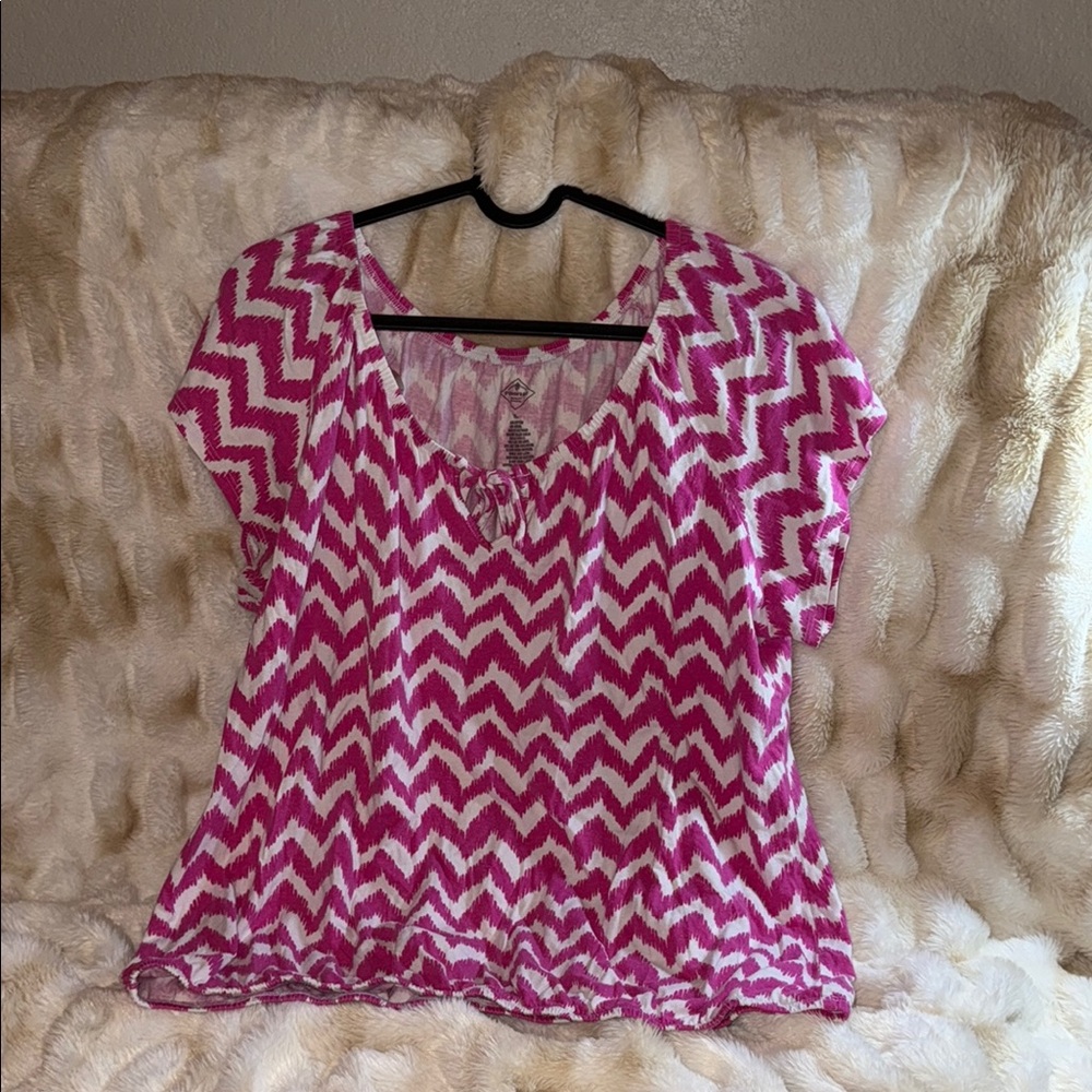 Pink Chevron Women's Top